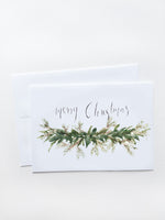 Merry Christmas Evergreen Garland Card