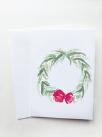 Red Floral Wreath Card