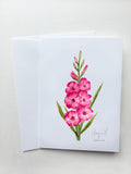 August Gladiolus Birth Month Flower Card