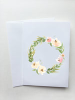 Dusty Peach Floral Wreath Card (4x6)
