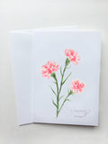 January Carnation Birth Month Flower Card