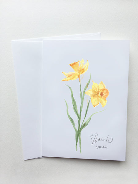 March Daffodil Birth Month Flower Card