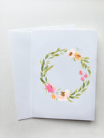 Peach Orange Floral Wreath Card (4x6)