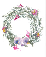 Violet Spring Wreath Card