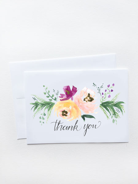 Thank you Floral Garland Card