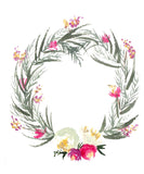 White & Pink Spring Wreath Card