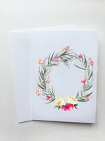 White & Pink Spring Wreath Card