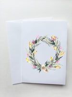 White Spring Wreath Card